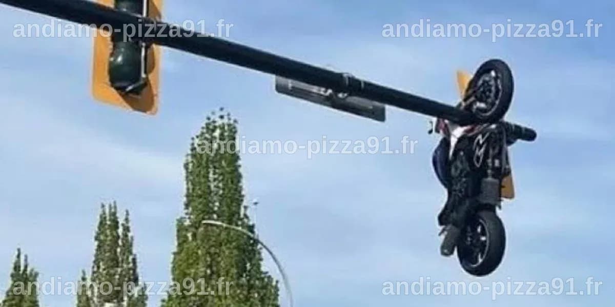 Motorcycle Left Hanging from Traffic Light After Dramatic BMW 3-Series ...